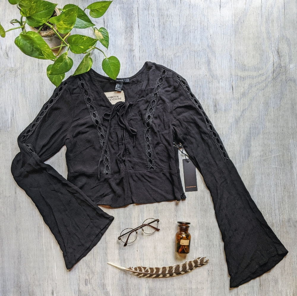 Black Boho Top